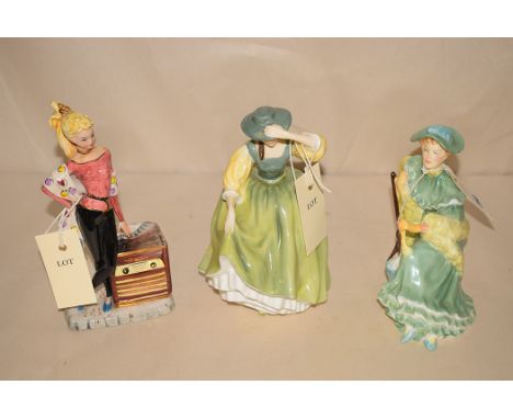 Royal Doulton Ascot; Royal Doulton Buttercup; and an Italian ceramic figure by G. Girardi, no. 3/788.