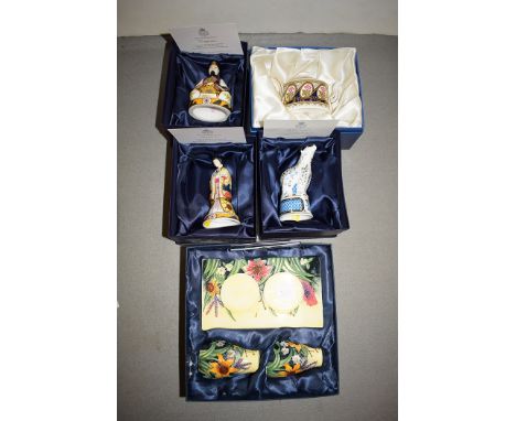 Royal Worcester candle snuffers, to include: Emperor limited edition no. 489 of 500; Empress limited edition no. 463 of 500; 