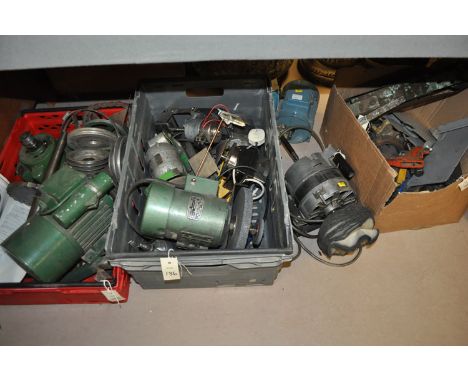 A quantity of tools, to include: lathe parts; electric polish buffer; a grinder by Stuart Turner; and other items, in three b