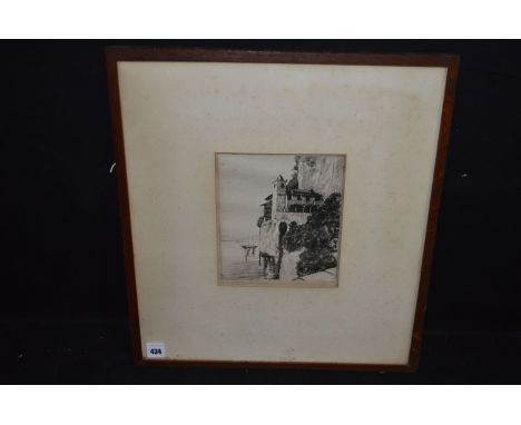 An etching, by Warwick William Lendon - "Santa Caterina, Lago Maggiore", signed and inscribed.