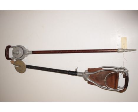 A Swaine Adeney Brigg shooting stick; and another by William Mills, Birmingham, 'Elite', no. 20857/13.  (2)