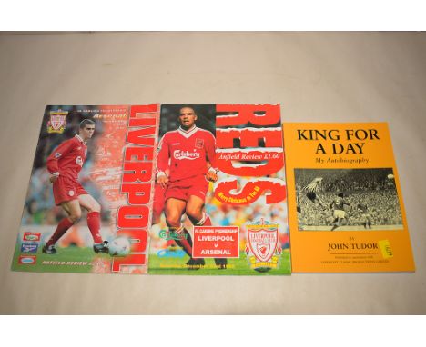 A Liverpool football programme Wed 6th May 1998, with a signed picture or Paul Ince; a Liverpool V Arsenal December 23rd 1995