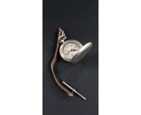 NICKEL PLATED 1917 MILITARY MARITIME NAUTICAL CASED POCKET COMPASS (VI 52240 DENNISON CASE, BIRMINGHAM)