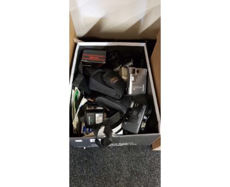 BOX OF VINTAGE CAMERAS