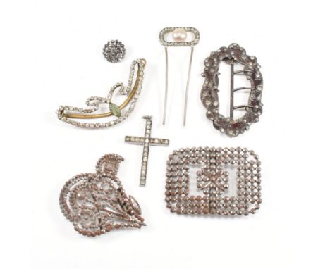 Collection of 19th and 20th century jewellery. The jewellery to include a paste set hair clip barrette, a hair pin set with p