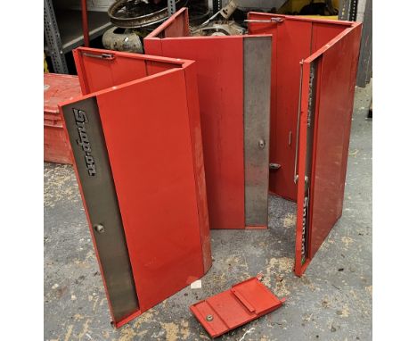 Three Snap-on tool chest hinged covers, 80 x 42cm and a another cover 