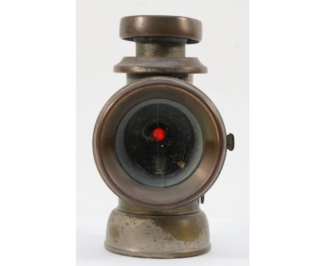 A vintage Lucas Kings Own brass motorcar lamp, no. F144, 21cm 