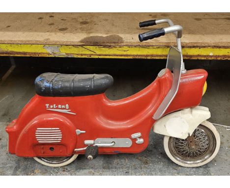 A vintage Triang plastic pedal bicycle, in the form of a 1950/60's motorcycle. 