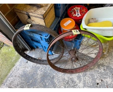 A 22" pair of vintage bead rim wheels 