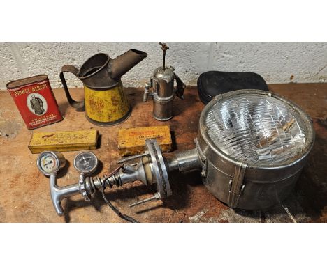 A W.H. Denoudan, Holland 18cm swivel lamp and other memorabilia. 
