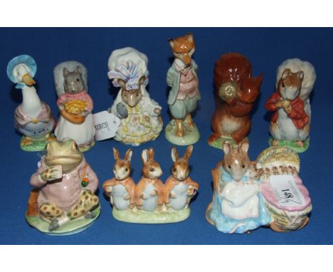 A Beswick Beatrix Potter figure, Mr Jeremy Fisher, BP-2, and eight others (five a.f.) (9)