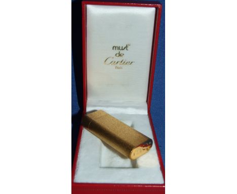 A Must de Cartier lighter, C08386, boxed