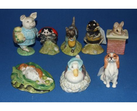 Six Royal Albert figures, including Babbitty Bumble, and Mother Ladybird, all BP-6a, another, Jemima Puddleduck Made a Feathe