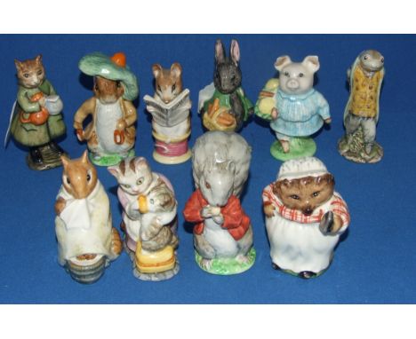 Ten Beswick Beatrix Potter figures, including Simpkin and Tabitha Twitchit and Miss Moppet, all BP-3b (two chipped) (10) Cond