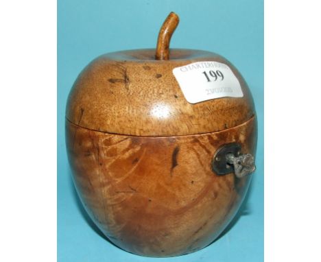 A tea caddy, in the form of an apple, 13 cm high