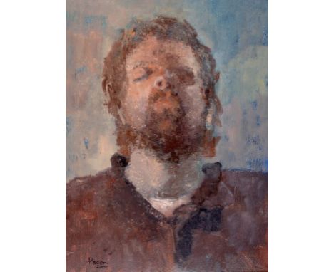 John Pacer, a self portrait, oil on artist's board, signed and dated 2010, 49.5 x 37 cm  See illustration Note: Accompanying 