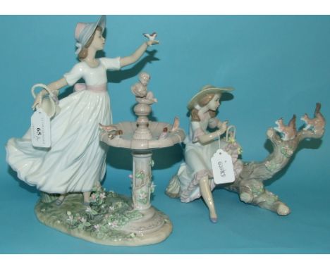 A Lladro figure, Spring Joy, 6106, 27 cm high, and another, springtime friends, 6140, 17.5 cm high, both boxed (2)