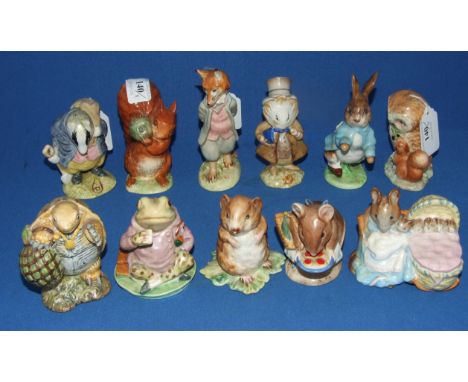 Four Beswick Beatrix Potter figures, including Old Mr Brown, all BP-2, and seven others, including Tommy Brock, 1st version, 