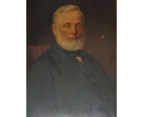 English school, a half length portrait of a gentleman with a beard, oil on canvas, 77 x 64 cm