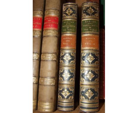 Madden (R R) The Shrines and Sepulchres of the Old and New World, two vols, 1851, and other leather bindings (box)