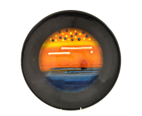 Poole Pottery 'The Planets' Jupiter Limited edition charger by Alan Clarke, 16" diameter