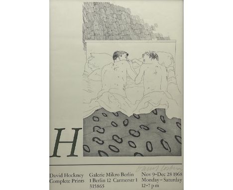 David Hockney (British 1937-): Exhibition Poster 'Galerie Mikro Berlin, - David Hockney Complete Prints', pub. 1968 signed in