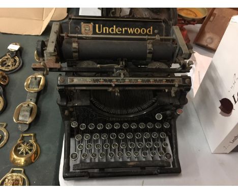 A VINTAGE UNDERWOOD TYPEWRITER STAMPED 'MADE IN THE USA' 