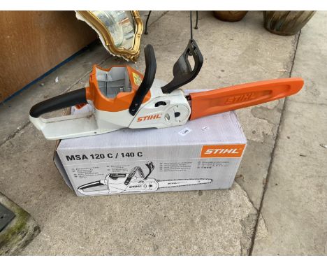 A STHIL MSA 120C BATTERY POWERED CHAINSAW (NO BATTERY) 