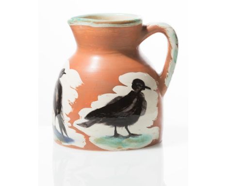 Partially glazed ceramic pitcher, underneath: Edition Picasso 174/200, Madoura - Edition Picasso - Madoura Plein Feu. Conceiv