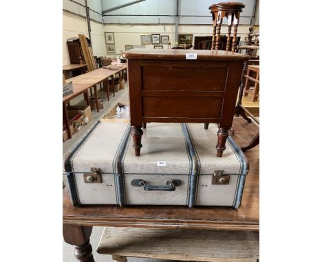 A Victorian mahogany commode and a vintage case