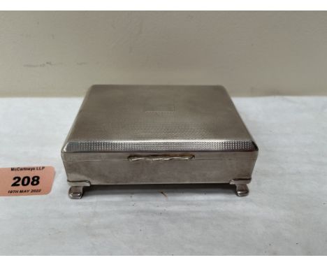 A plated engine turned cigarette box. Harman Bros. 'Aristocrat' 4½' wide