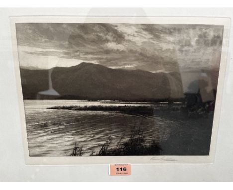 PERCIVAL GASKELL. BRITISH 1868-1934 Derwent Water. Signed. Print on paper 9' x 12½'