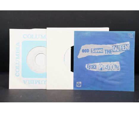 Vinyl - Punk - Sex Pistols – God Save The Queen 7” white label single on Columbia Records – YK-90-AX, Japanese 1977 white lab