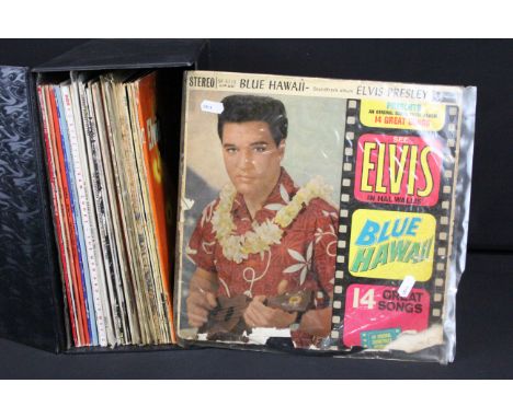 Vinyl - 30 mainly Rock &amp; Roll LPs to include Elvis Presley x 15, Gene Vincent, Jerry Lee Lewis, The Five Keys, Johnny Bur