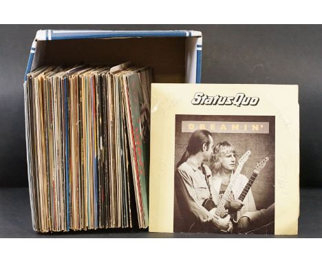 Vinyl - Over 55 Rock &amp; Pop LPs to include Status Quo x 2 (signed to front sleeve), Bob Marley, Queen, John Lennon x 5, Ka
