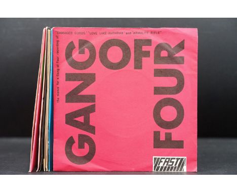 Vinyl - 8 Post Punk / New Wave 7” singles to include: Gang Of Four x 2 (including Damaged Goods original 1978 pressing with c
