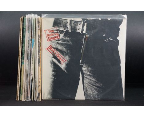 Vinyl - 14 Rolling Stones LPs spanning their career to include Exile On Main St, Sticky Fingers x 2 (1 missing zipper), Out O