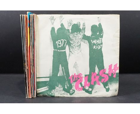 Vinyl - 17 The Clash original UK 7” singles to include: White Riot, Remote Control, Complete Control, Clash City Rockers, (Wh