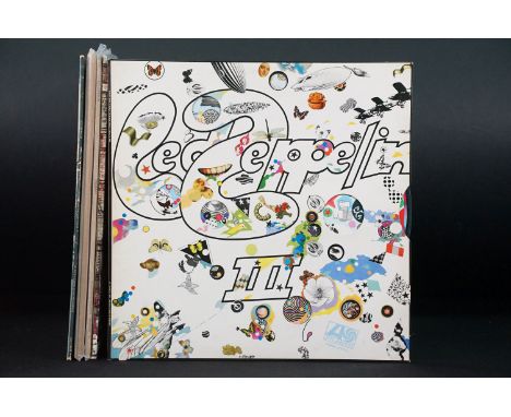 Vinyl - 5 Led Zeppelin LPs to include III (working wheel), Physical Graffiti (German press), Presence, In Through The Out Doo