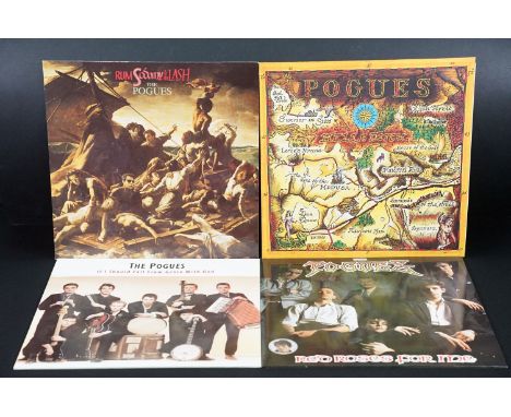 Vinyl - 4 The Pogues original UK 1st pressing LP’s to include: Hell's Ditch (Pogue Mahone Records – WX366, EU 1990), Rum Sodo