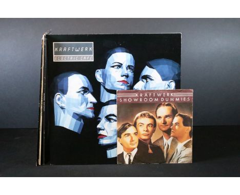 Vinyl - 3 Kraftwerk LP’s, 2 x 12” and one 7” single to include: Electric Cafe (EMI – EMD 1001 UK 1986 album), Radio-Activity 