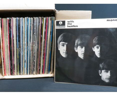 Vinyl - Over 65 Rock &amp; Pop LPs, 7 12" and over 40 7" singles to include The Beatles x 3 (inc 2 original UK yellow Parloph