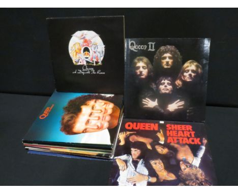 Vinyl - 13 Queen / Freddie Mercury LPs and 10 12" singles to iinclude A Day At The Races, Queen II, Sheer Heart Attack, The M