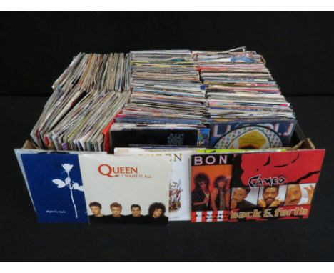 Vinyl - Over 300 mainly 1970's &amp; 1980s rock &amp; pop 7" singles to include Depeche Mode, The Damned, Queen, Guns N Roses