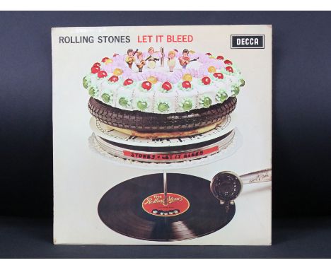 Vinyl - Rolling Stones - Let It Bleed. Original UK 1st mono pressing, unboxed Decca Logo, with original poster, red mono inne
