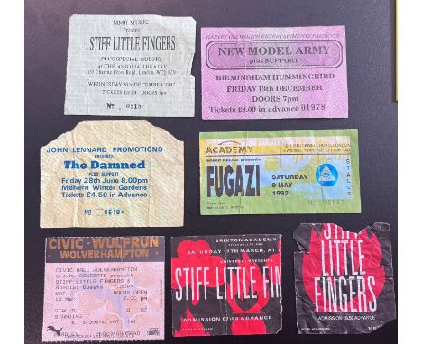 Memorabilia - 7 tickets to include The Damned, Stiff Little Fingers x 4, Fugazi, New Model Army