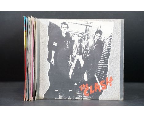 Vinyl - 10 The Clash 7" singles spanning their career to include Remote Control, White Riot x 2 (one without pic sleeve), (Wh