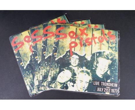 Vinyl - 4 copies of the Sex Pistols limited edition coloured vinyl LP: Live In Trondheim July 21st 1977, UK 2012, each limite