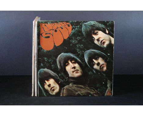 Vinyl - 4 The Beatles LPs to include Rubber Soul (yellow Parlophone 1/1 Loud Cut) Vg+, A Hard Days Night (yellow Parlophone 3
