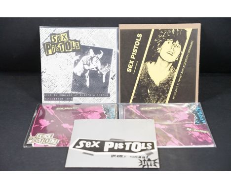 Vinyl - Punk - Sex Pistols - 5 re-issue / private pressing 7” singles to include: Regular S.F. 'Ippies And Assorted Longhairs